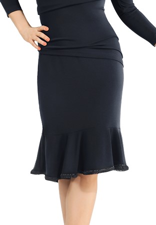 Zdenka Arko Flounced Latin Skirt S1702-Black