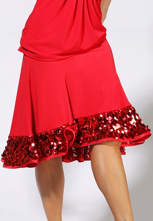 Zdenka Arko Latin Dance Skirt S1003-Light Red