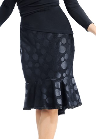 Zdenka Arko Polka Dot Latin Skirt S1702B-Black Polka Dot