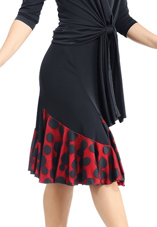 Zdenka Arko Zigzag Insert Latin Skirt S1710-Black/Light Red