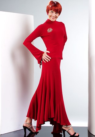 Zdenka Arko Ballroom Dance Skirt S405-Light Red