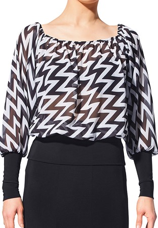 Armando Ladies Training Shirt 00145-Black/White Chevron