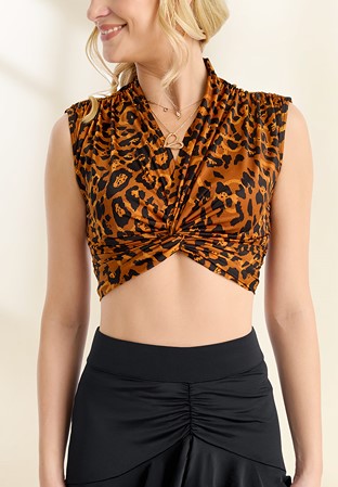 Gio Mio Aviaya Womens Dance Top GM0207-Leopard