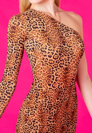 DSI Alegra One Shoulder Leotard 3724-Animal Jersey