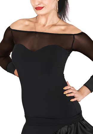 DSI Nataliya Dance Top-Black Mesh 3230