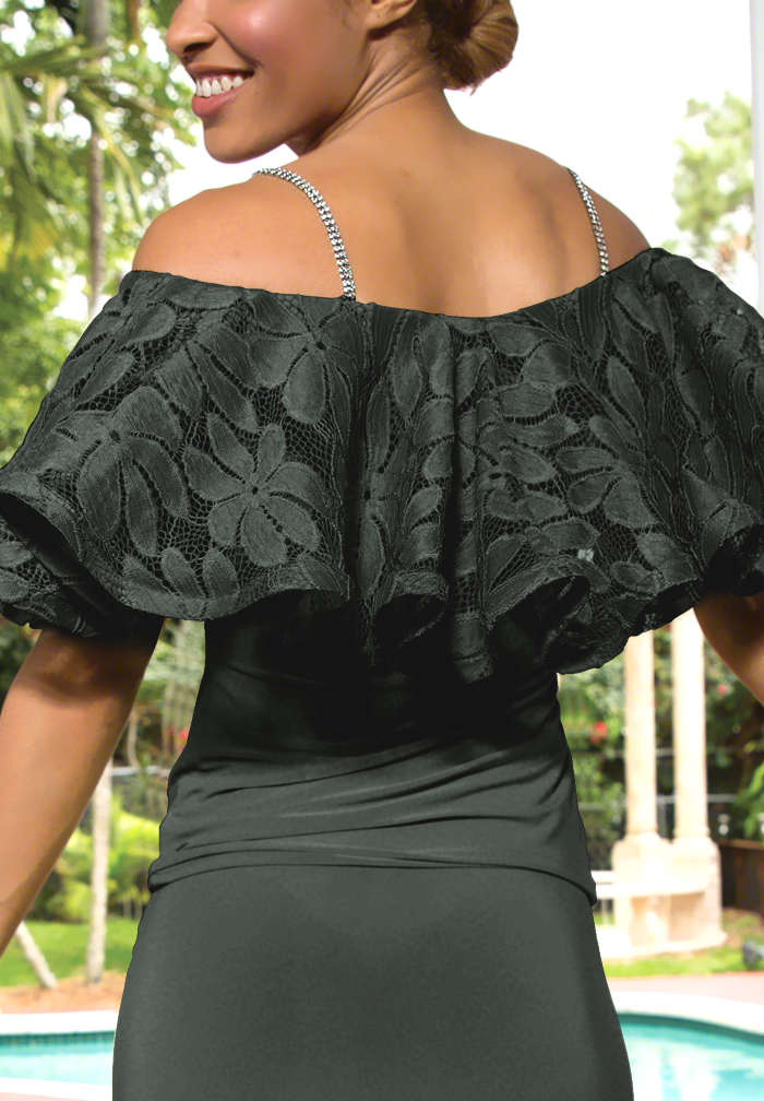 Dance America T519 Lace Flutter Latin Dance Top Tops