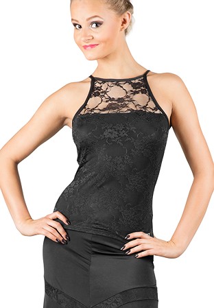 Dance Box Lola Lace Dance Top P16120019-01 Black