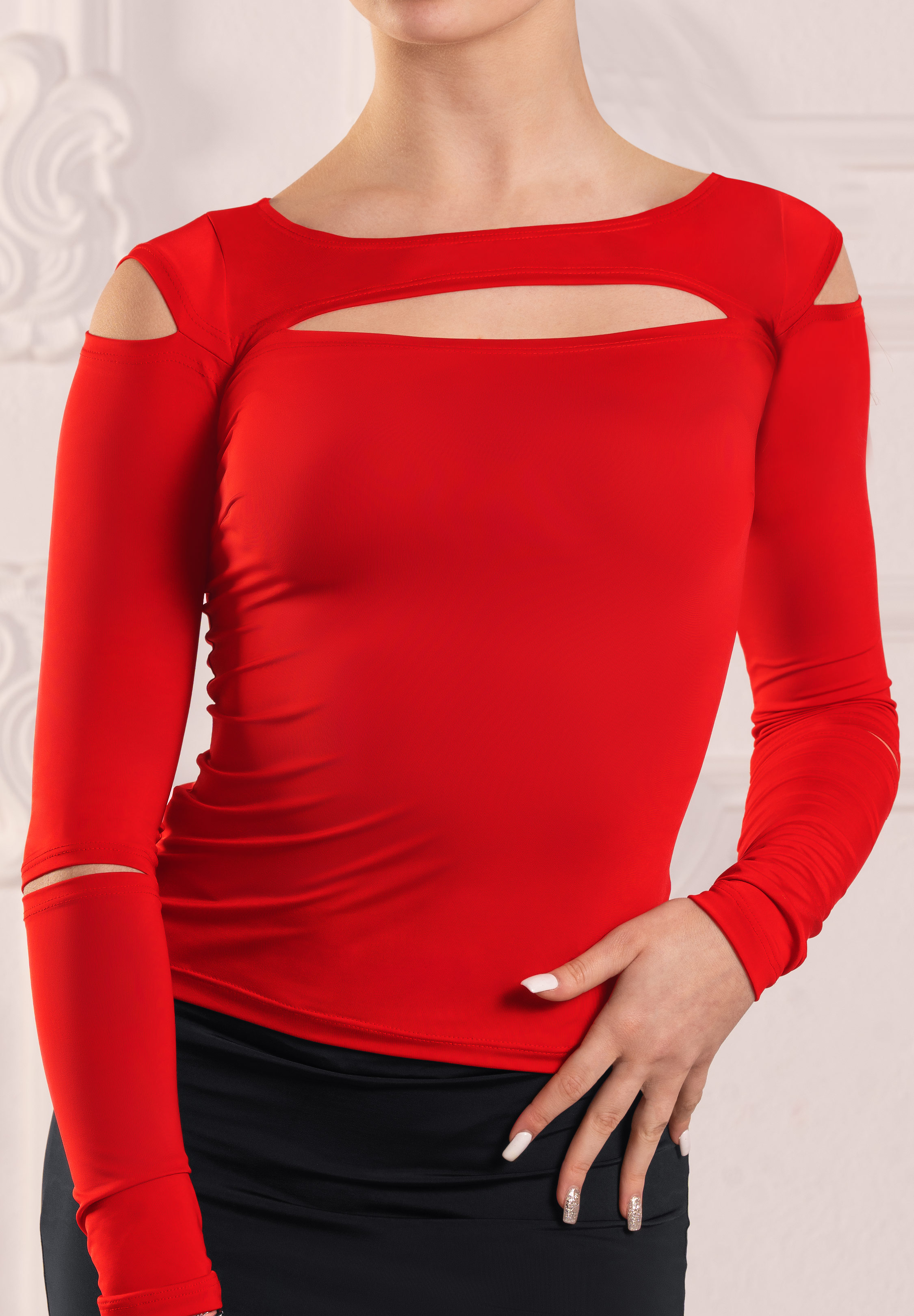 Dance Box Nina Slash Top P23120003-02 Red