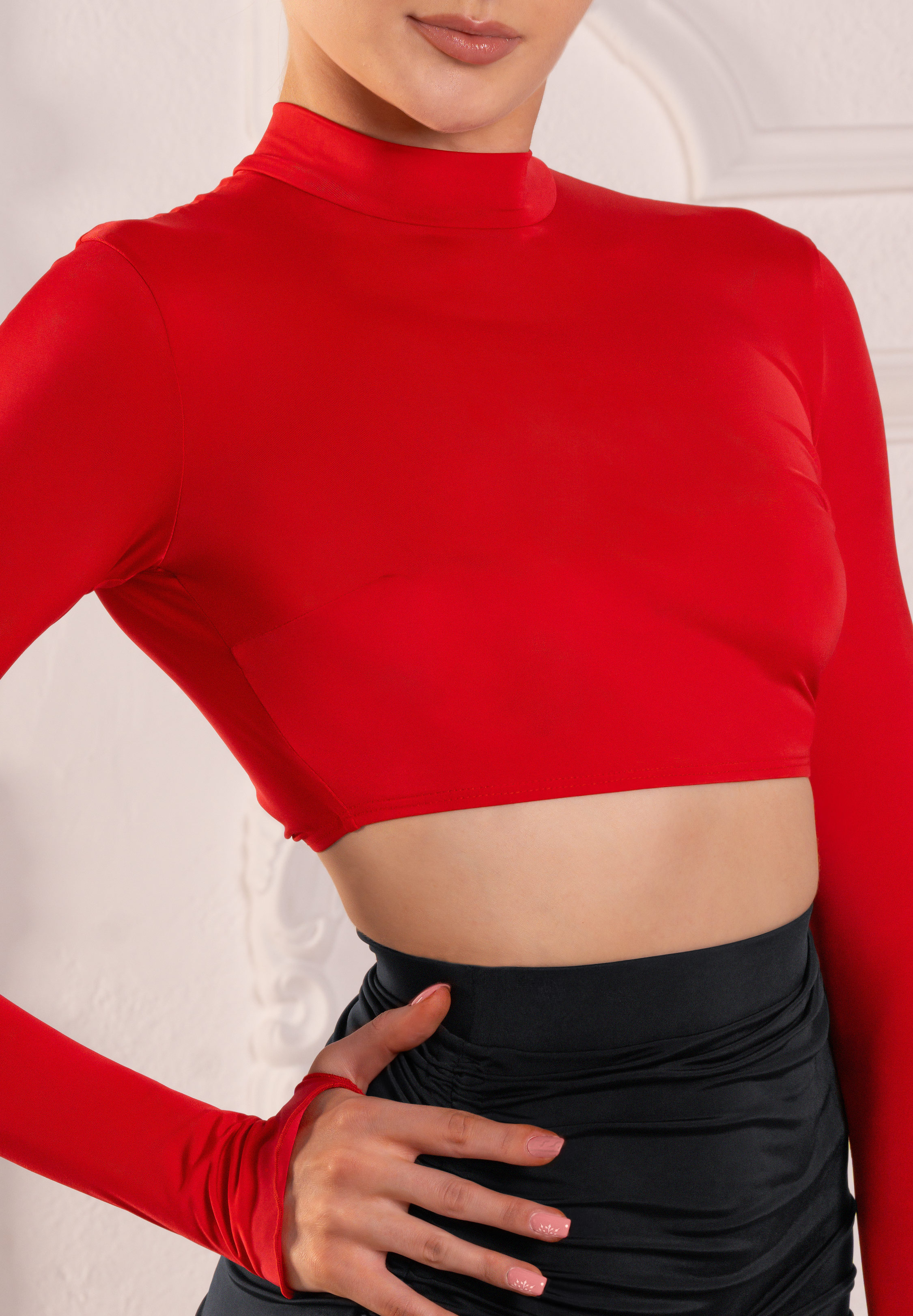 Dance Box Sara Crop Top P23120036-02 Red