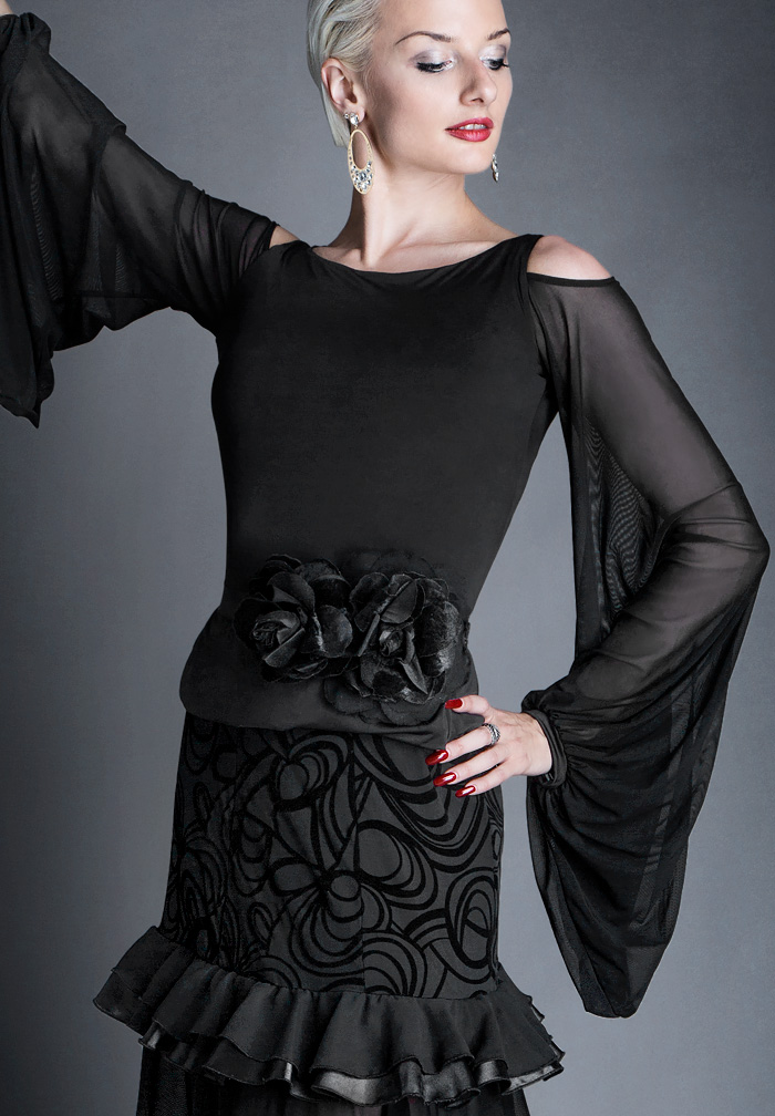 Espen Sweet Pea Top ES16T5 -Black Net/Black Jersey