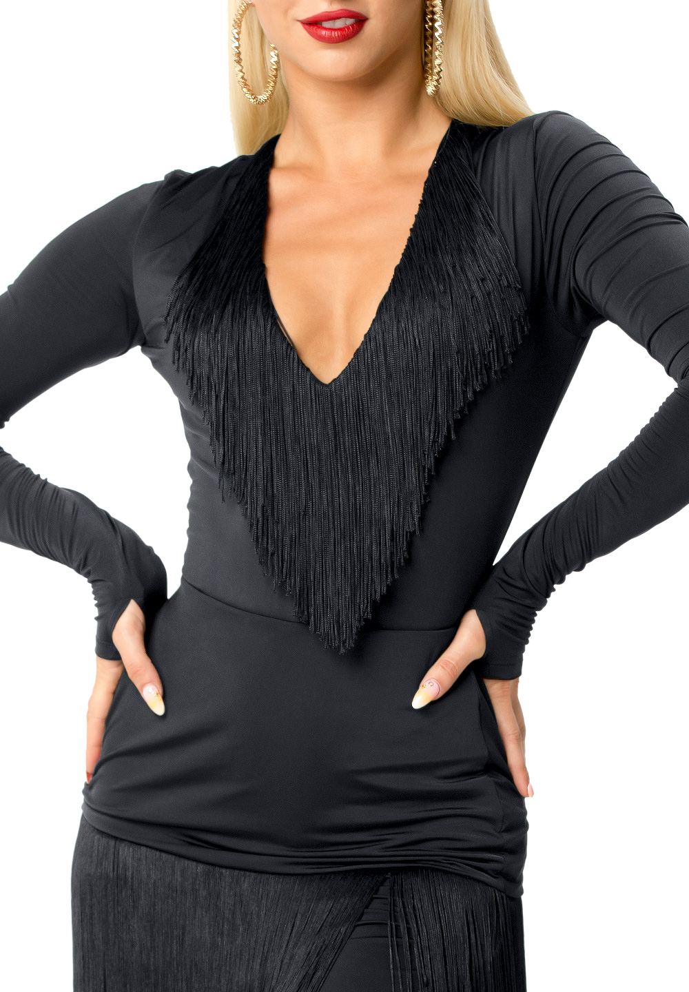 Espen Varela Dance Body ES17B04-Black Jersey/Black Fringe