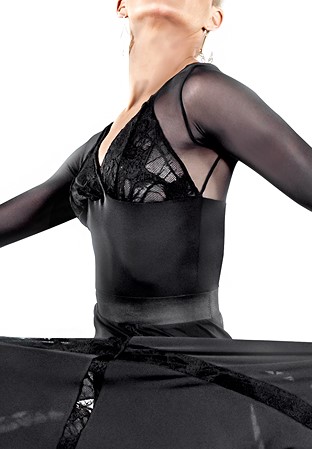 M&J Champion Wear Lace Dance Leotard 3931-Black