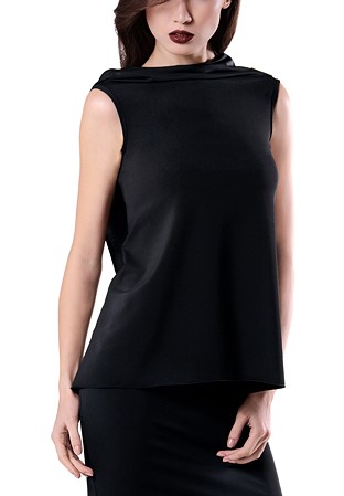 Maly Shirt with Back Scarf MF161105-Black