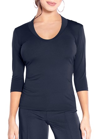 Maly Elastic Neckline Dance Top MF201102-Black