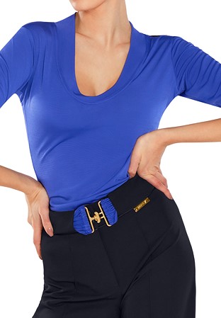 Maly Elastic Neckline Dance Top MF201102-Cobalt Blue