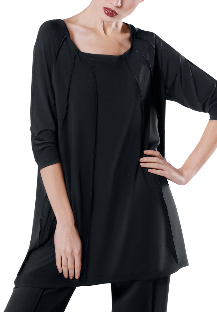 Maly Extra Long Shirt MF171106-Black