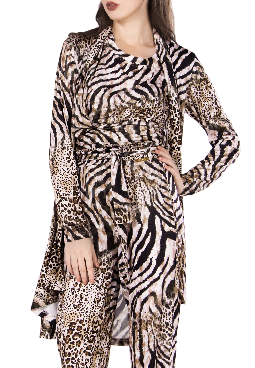 Maly Ladies Versatile Long Cardigan MF181301-Animal