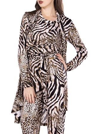 Maly Ladies Versatile Long Cardigan MF181301-Animal