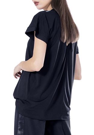 Maly Loose Arch Hem Practice Top MF191102-Black