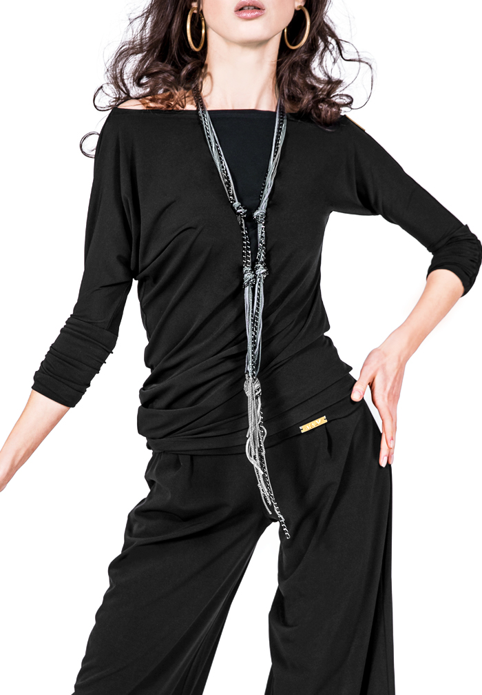 Maly Off Shoulder Shirt MF161102-Black