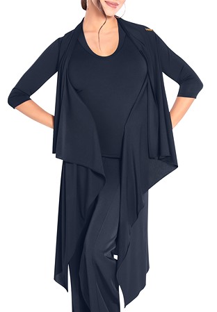Maly Shawl Collar Long Cardigan MF191301-Black