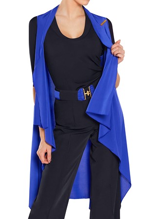 Maly Shawl Collar Long Cardigan MF191301-Cobalt Blue