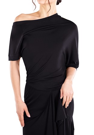 Maly Short Batwing Sleeve Dancing Top MF201105-Black