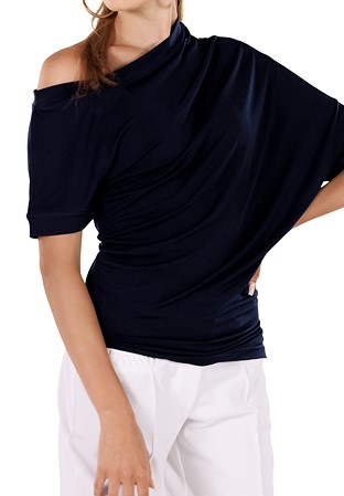 Maly Short Batwing Sleeve Dancing Top MF201105-Blue