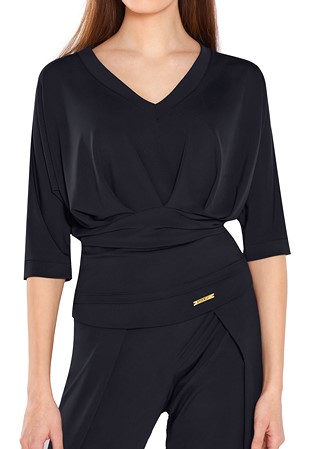 Maly V Neck Batwing Sleeves Dance Top MF211102-Black