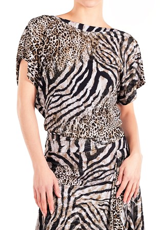 Maly Womens Shirt With Waterfall MF181105-Animal