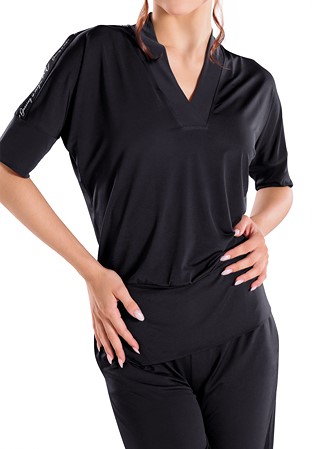 Maly Women’ Carina V-neck Dance Top JL231102-Black