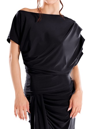 Maly Women’s Draped Sara Dance Top MF231103-Black