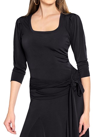 Maly Zia Ruched Wrap Shirt MF221102-Black