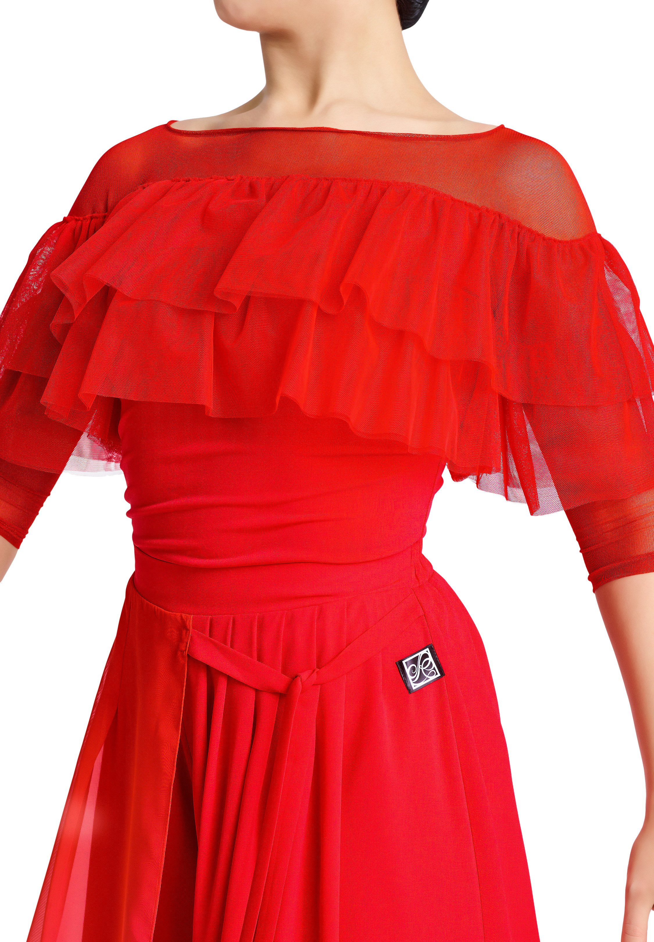 PopconAtelier Double Layer Ruffled Top WT026-01 Red