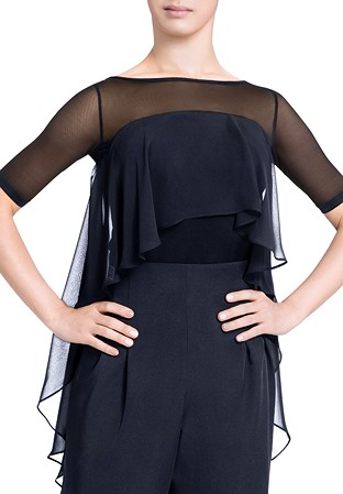 PopconAtelier Elbow Sleeve Tailed Top WT005-Black