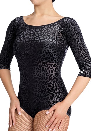 PopconAtelier Leopard Flock Dance Body 027-Black Flock