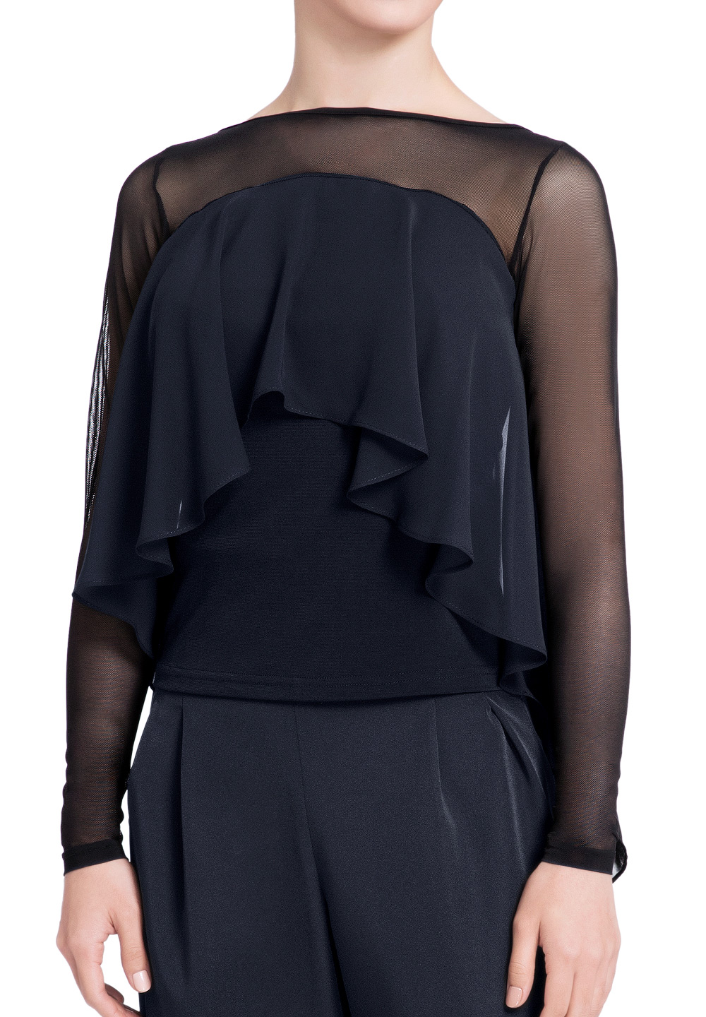 PopconAtelier Long Sleeve Tailed Top WT007-Black