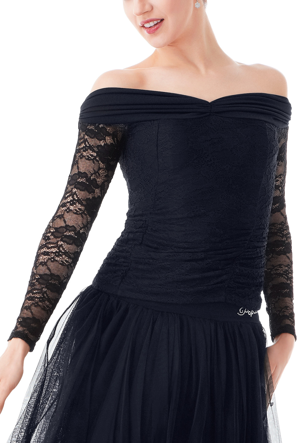 PopconAtelier Off-the-Shoulder Top WMT112-Black