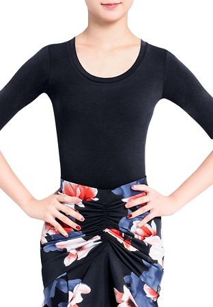 PopconAtelier Scoop Neck Top WLT053-Black