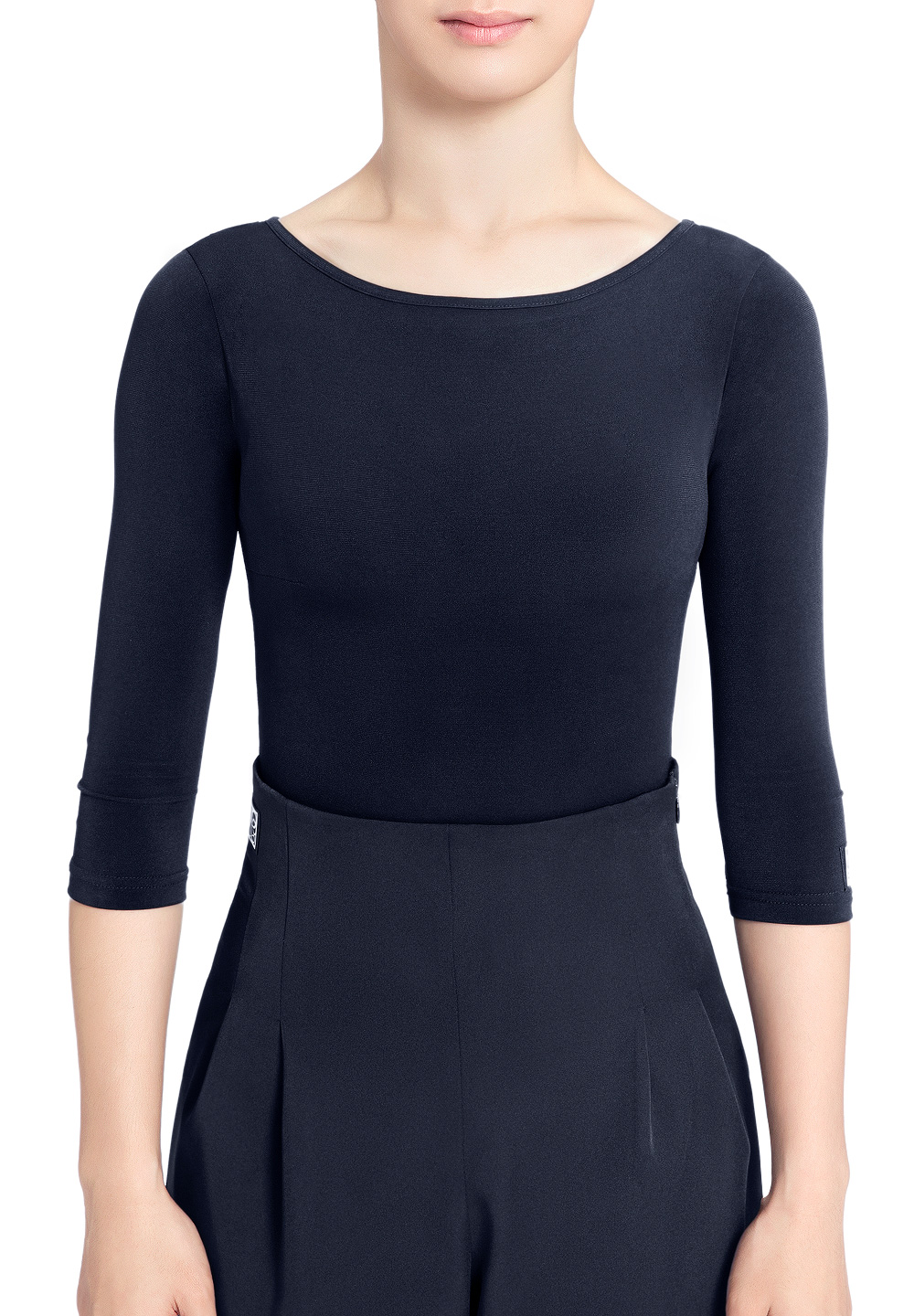 PopconAtelier Sheer Draped Back Dance Body 013-Black