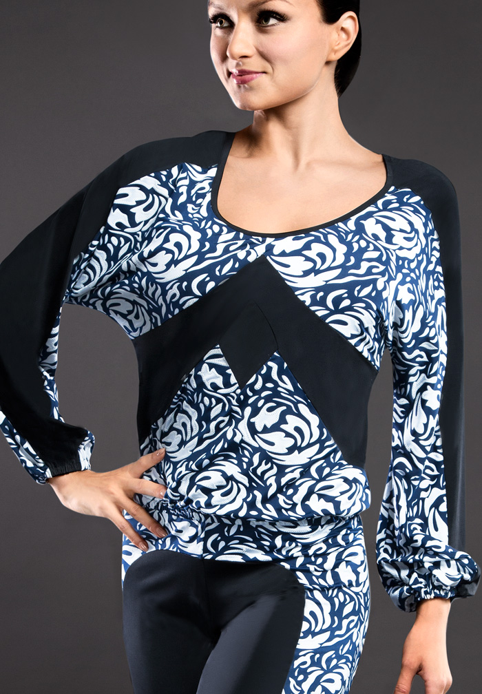 Santoria Rosabelle Top T5136A-Stitched Fiore & Black Mix