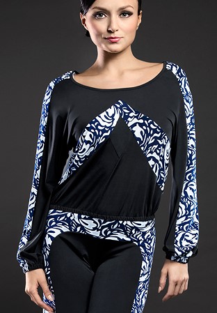 Santoria Rosabelle Top T5136B-Stitched Fiore & Black Mix