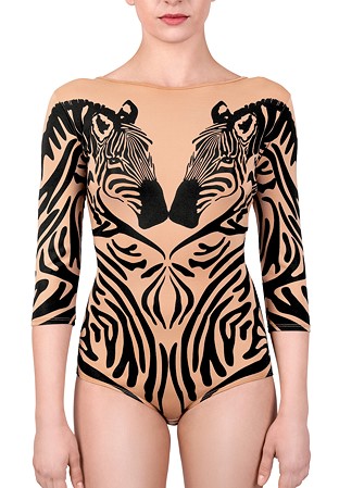 Sensu Zebra Dance Body-Nude/Black