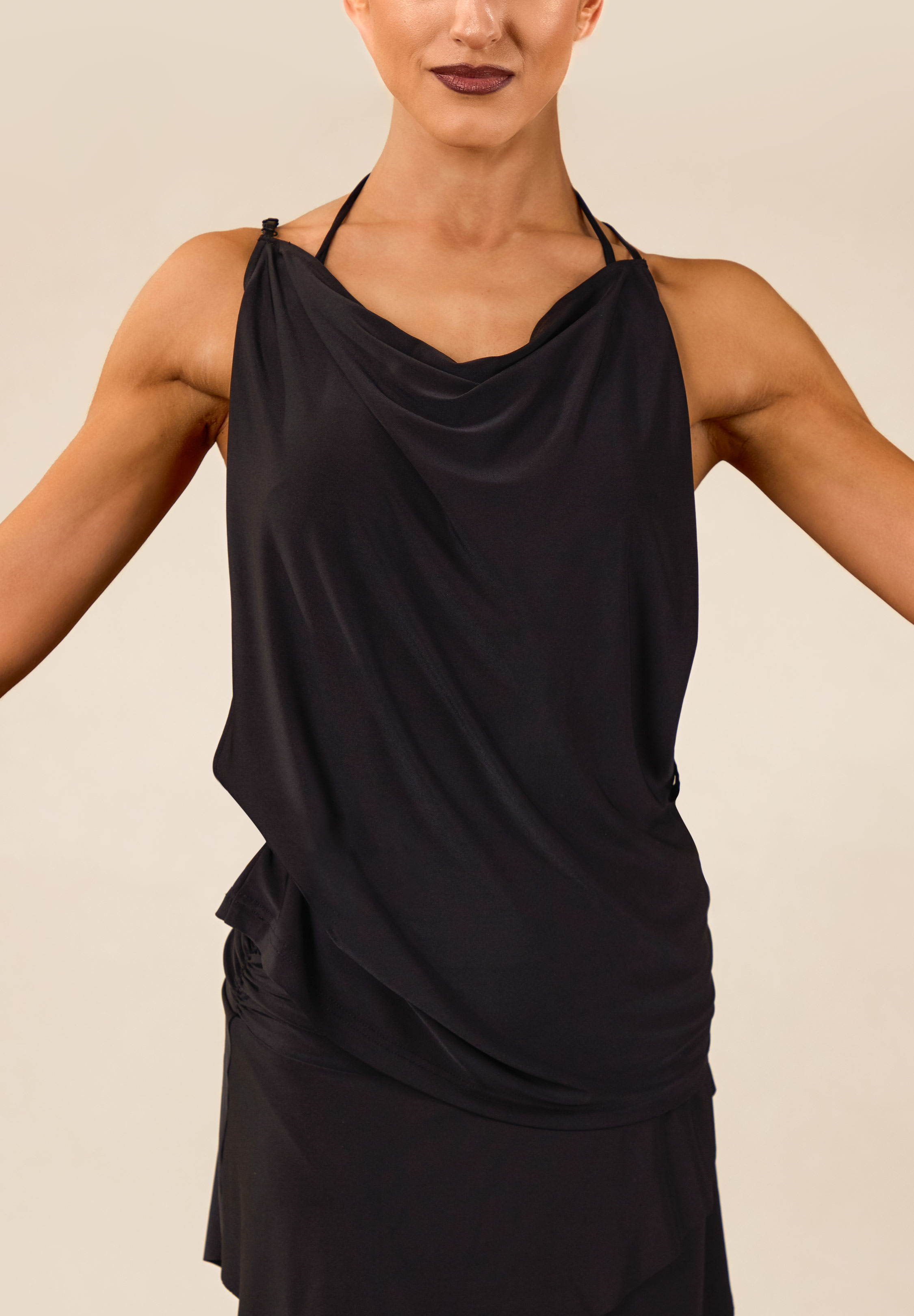 TDANCE Midnight Open Back Tunic GL-0340-Black