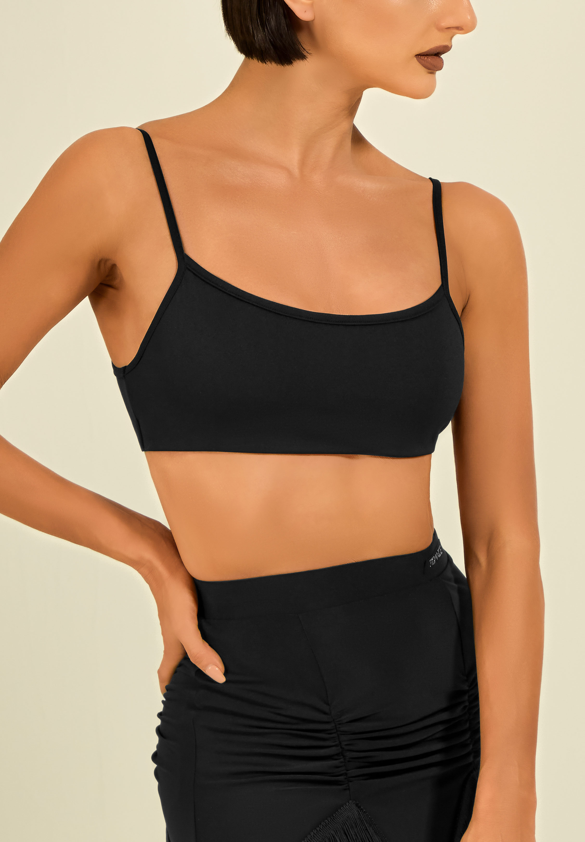 TDANCE Sleek Cropped Bra Top GL-0292-Black