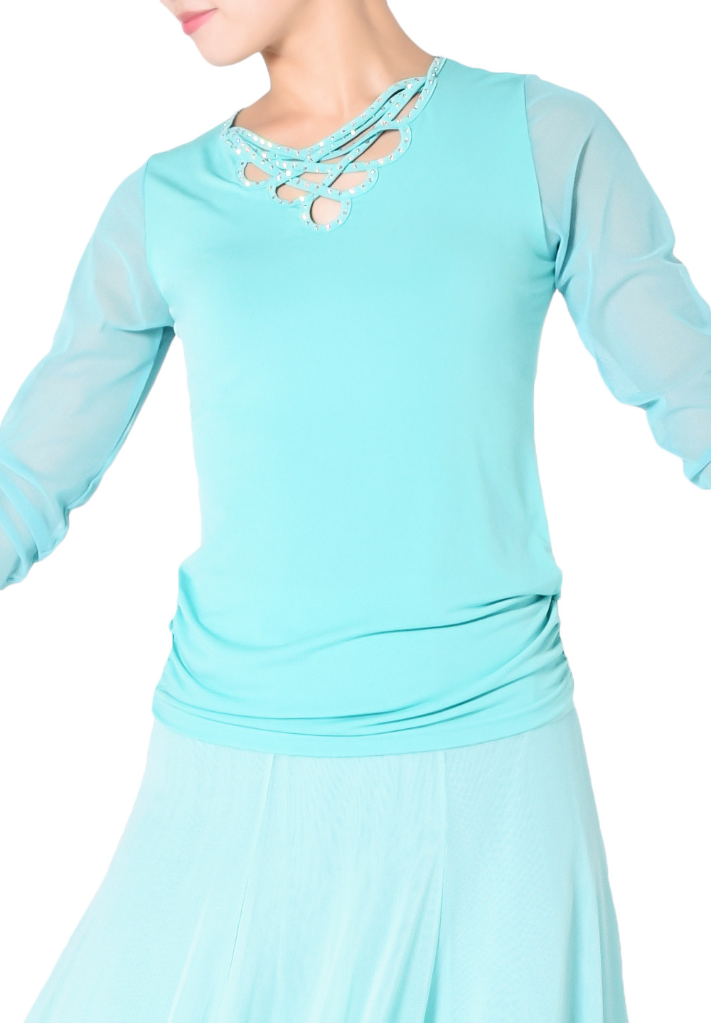 Taka Crystrallized Neckline Top KR1805NA-BL147-Mint