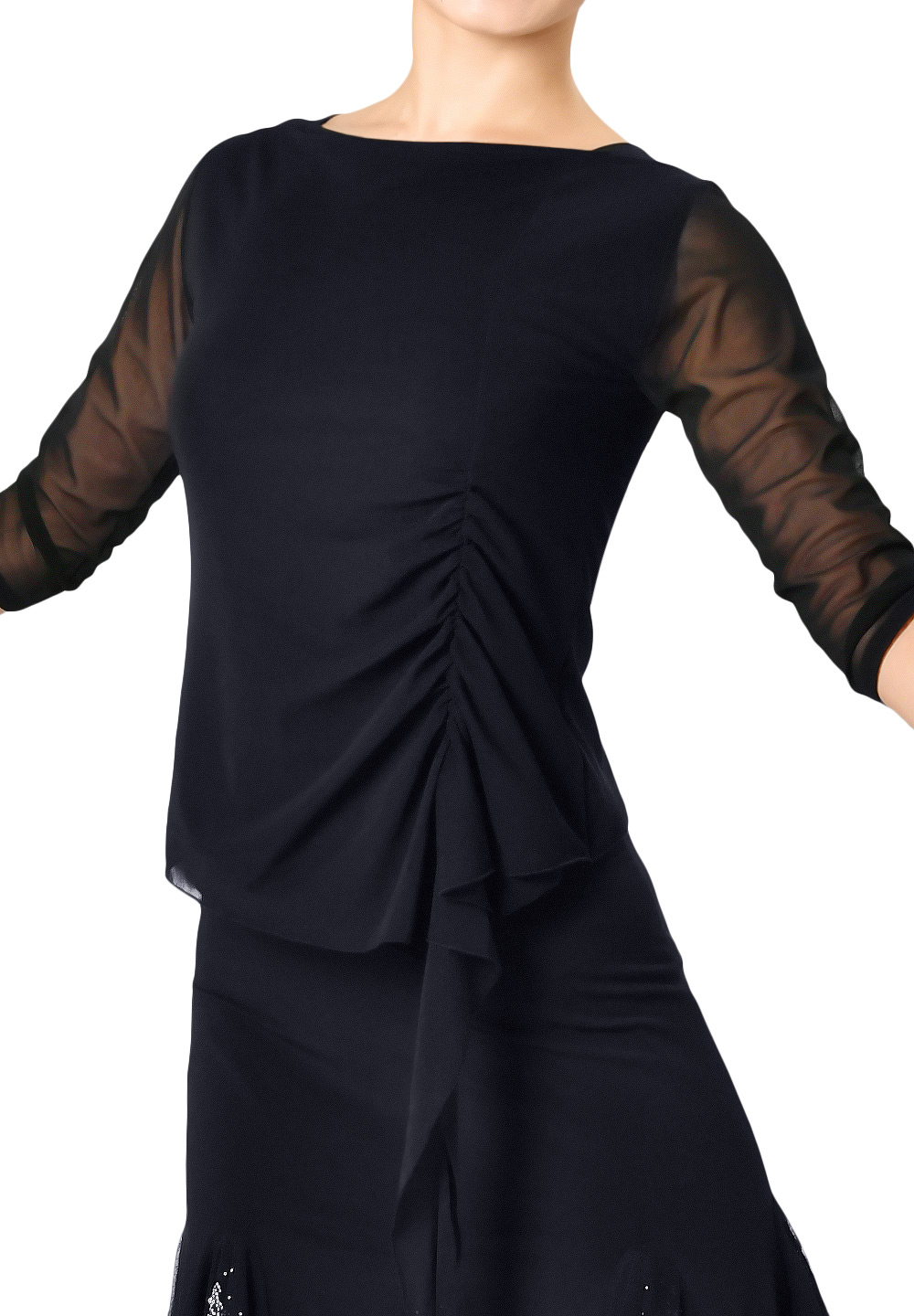 Taka Flowing Frill Practice Top KR1806RA-BL150-Black