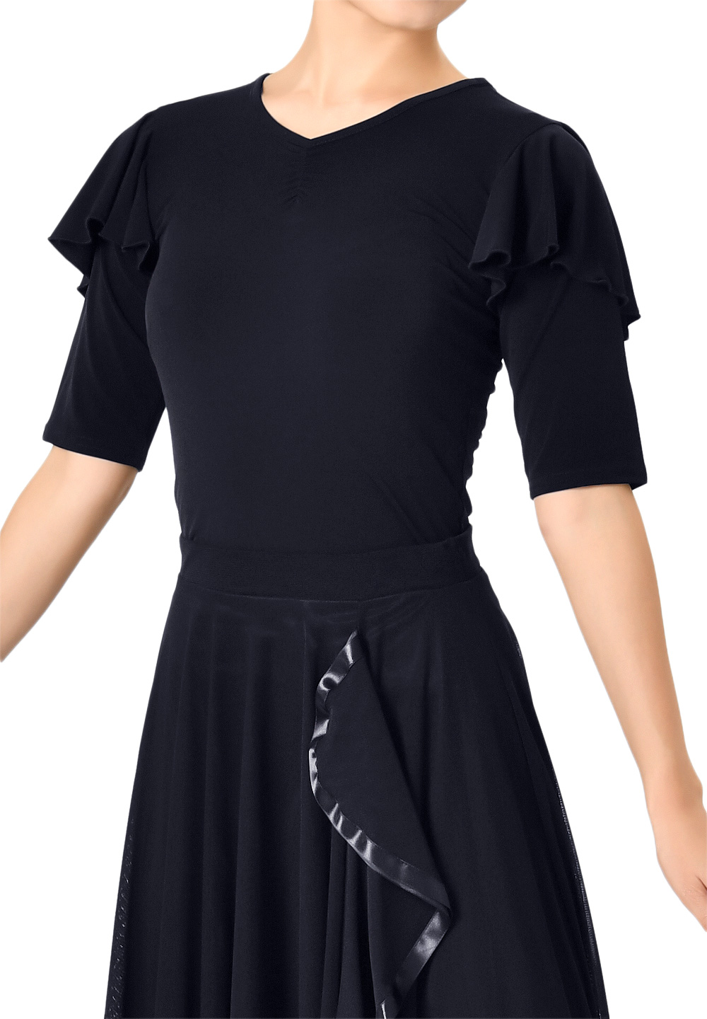 Taka Half Sleeve Practice Top KR1806RA-BL151-Black