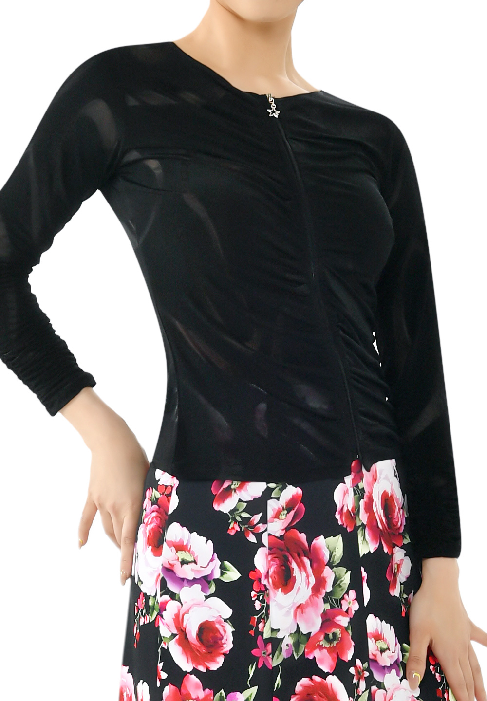 Taka Ladies Zipped Practice Shirt LP-BL50-Black