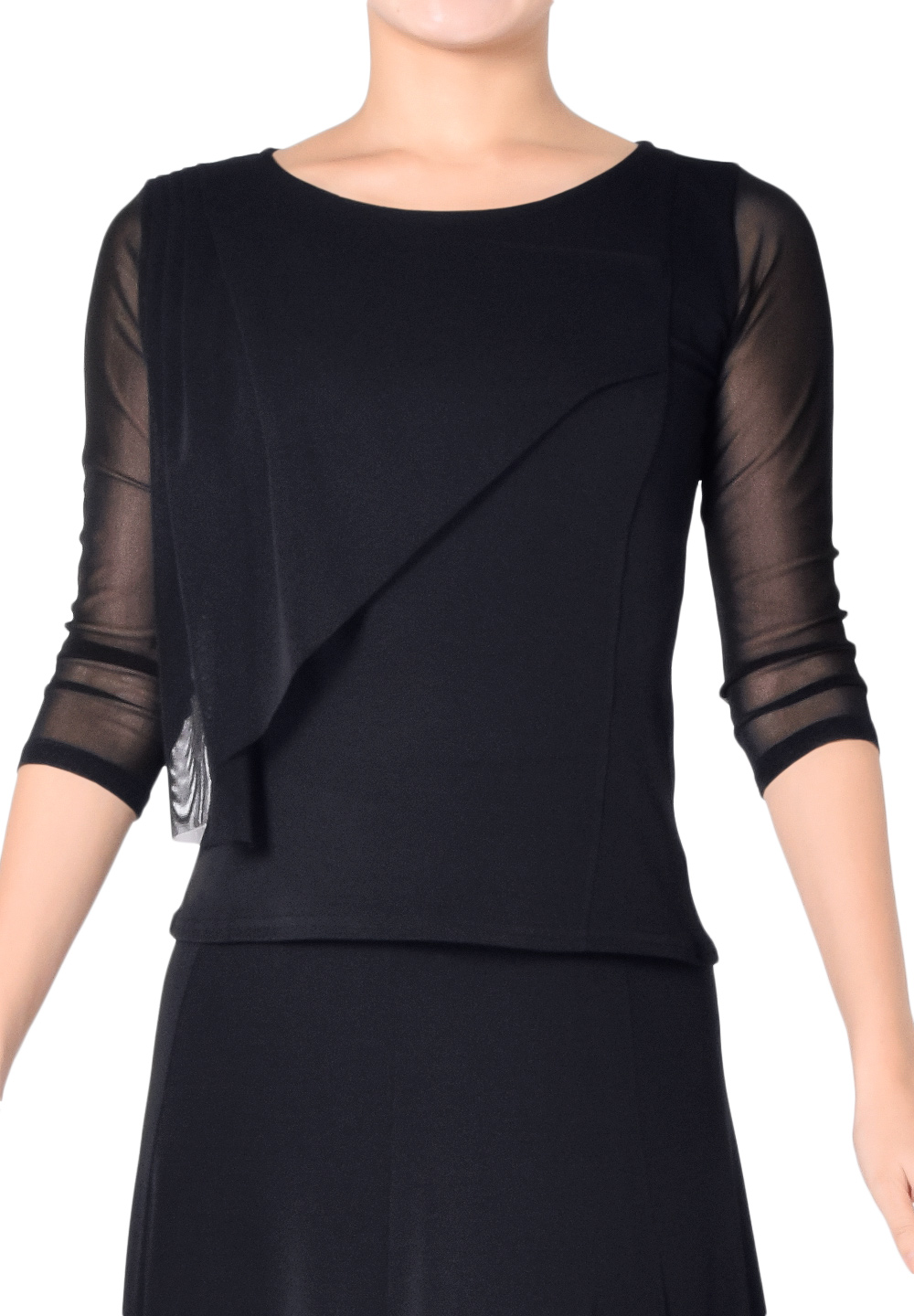 Taka Mesh Overlay Top KR1811RA-BL201-Black